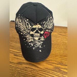 Black Skull Miami Ink Y2K-style hat